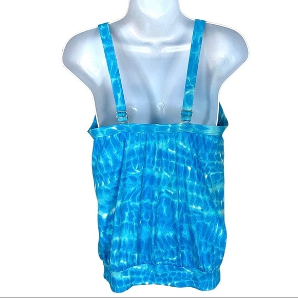 Lands' End Blouson Tummy Hiding Tankini Top Swimsuit 6D - Picture 4 of 12